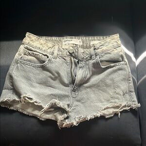 Garage Women's Light Gray Distressed Jean Shorts
